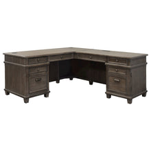 Carson Wood L-Desk & Return, Writing Table, Office Desk, Gray