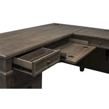 Carson Wood L-Desk & Return, Writing Table, Office Desk, Gray