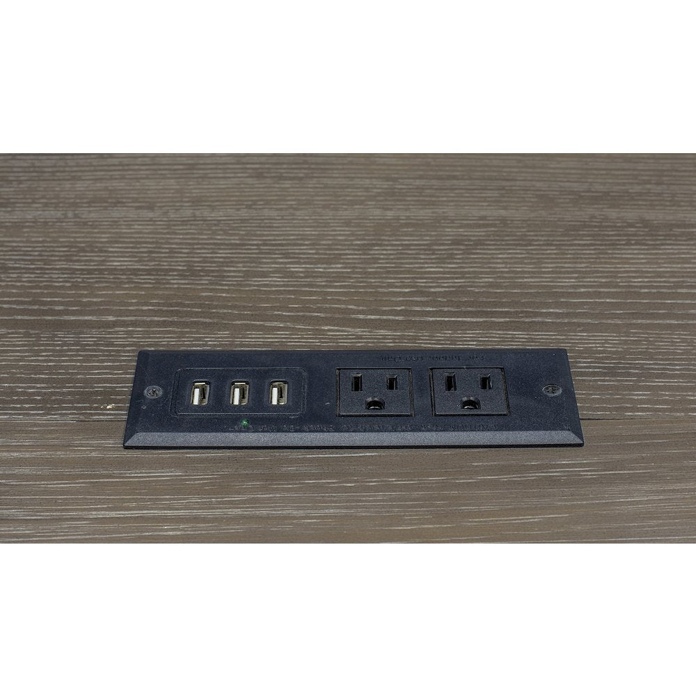 Carson Wood Open L-Desk & Return, Gray
