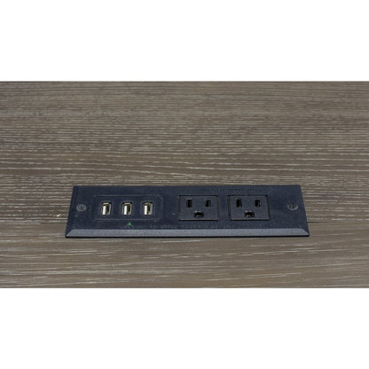 Carson Wood Open L-Desk & Return, Gray