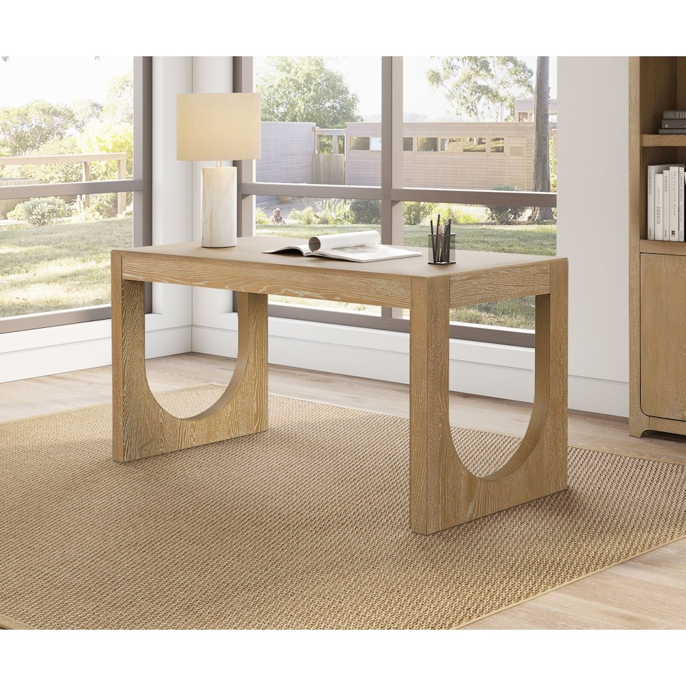 Canyon Drive Modern Wood Office Writing Desk, Light Brown
