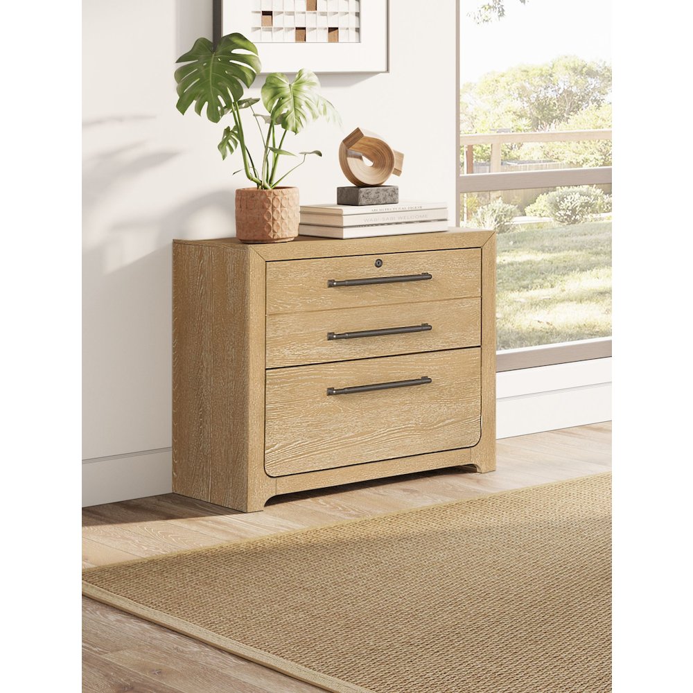 Canyon Drive Modern Wood Lateral File, Light Brown