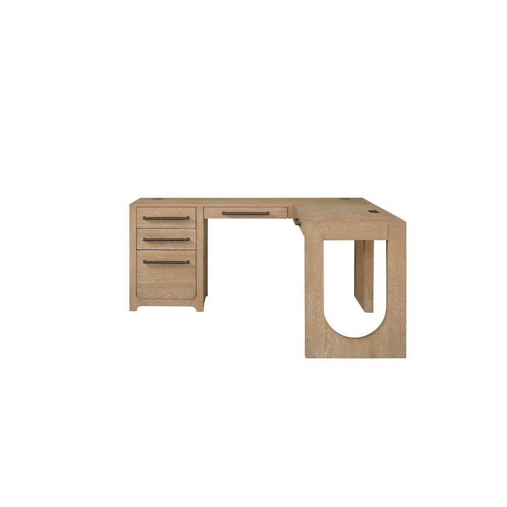 Canyon Drive Wood L-Shape Pedestal Desk with RHF Open Return