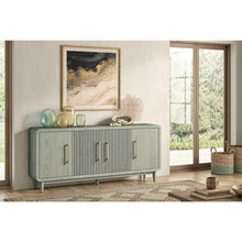 Modern 72" TV Console, 4-Door Entertainment Stand, Wood Cabinet, Asm, Pistachio