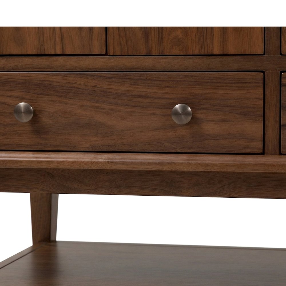 Wooden Buffet Cabinet with Storage, Mid-Century Modern Sideboard, Brown