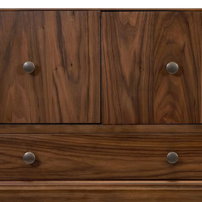 Wooden Buffet Cabinet with Storage, Mid-Century Modern Sideboard, Brown