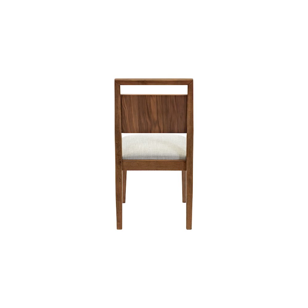 Two Wood Mid-Century Modern Kitchen Table Chairs, Dining Seats, Brown