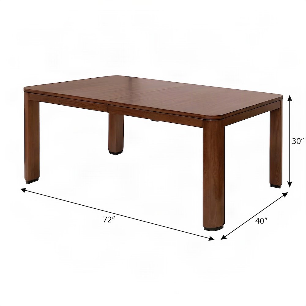 Wood Veneer Rectangular Dining Table, Mid-Century Modern Style, Brown