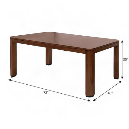 Wood Veneer Rectangular Dining Table, Mid-Century Modern Style, Brown