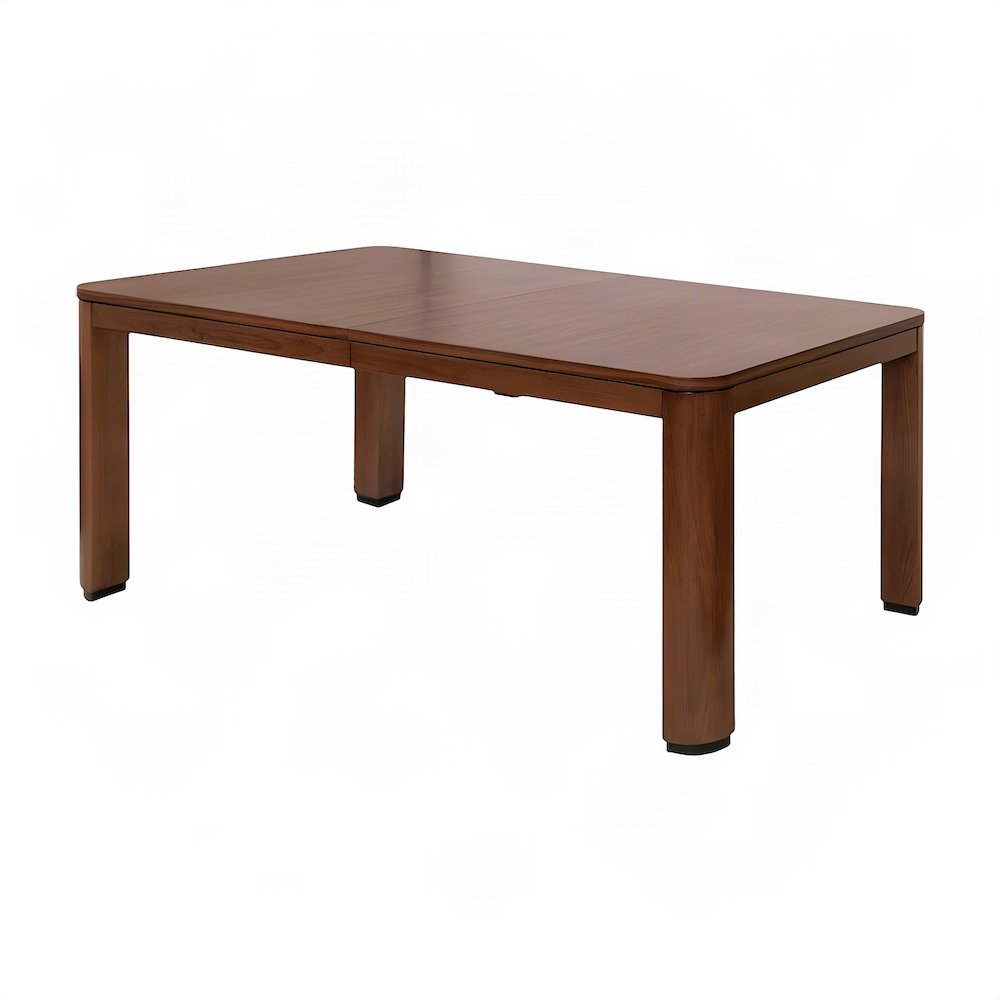 Wood Veneer Rectangular Dining Table, Mid-Century Modern Style, Brown
