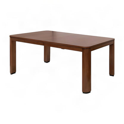 Wood Veneer Rectangular Dining Table, Mid-Century Modern Style, Brown