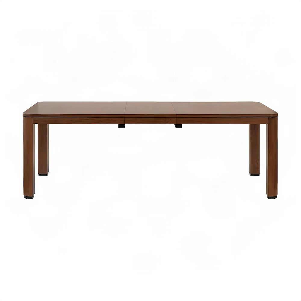 Wood Veneer Rectangular Dining Table, Mid-Century Modern Style, Brown