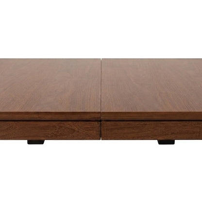 Wood Veneer Rectangular Dining Table, Mid-Century Modern Style, Brown