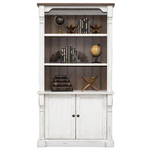 Durham Rustic Wood Bookcase With Doors, White