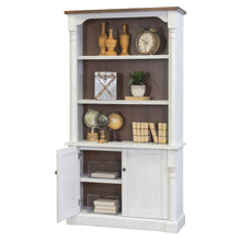 Durham Rustic Wood Bookcase With Doors, White