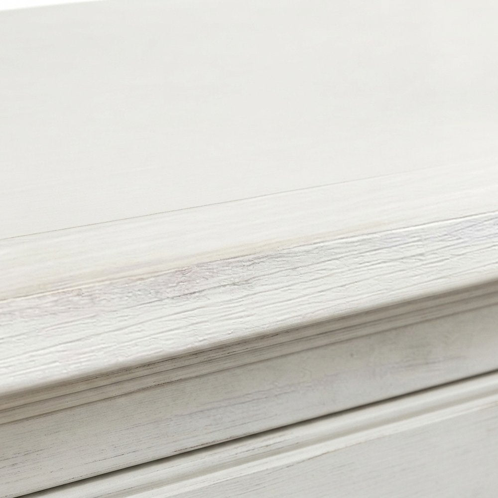 Rustic Wood Tall Bookcase with Doors and Adjustable, Weathered white finish