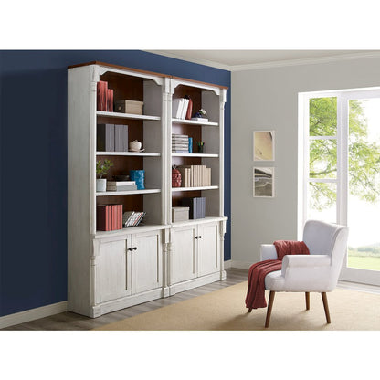Durham Rustic 8' Wood Bookcase With Doors, White