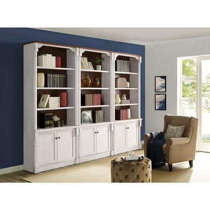 Durham Rustic 8' Wood Bookcase With Doors, White