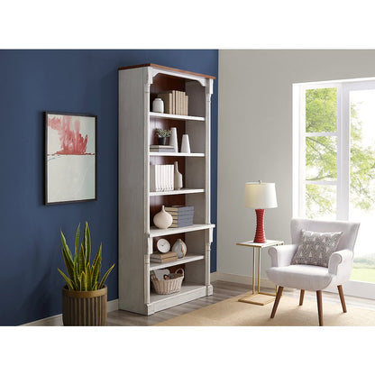 Durham Rustic Open 8' Wood Bookcase, White