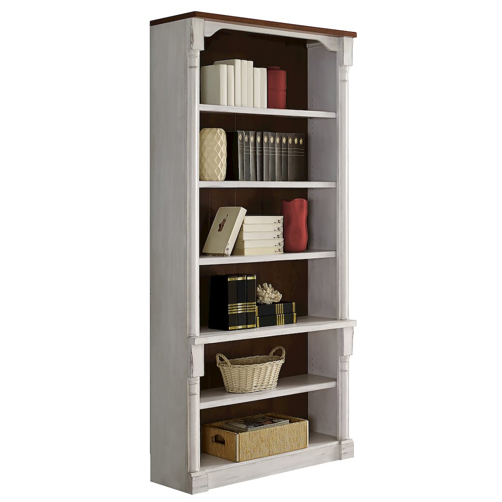Durham Rustic Open 8' Wood Bookcase, White