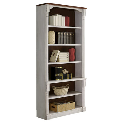 Durham Rustic Open 8' Wood Bookcase, White