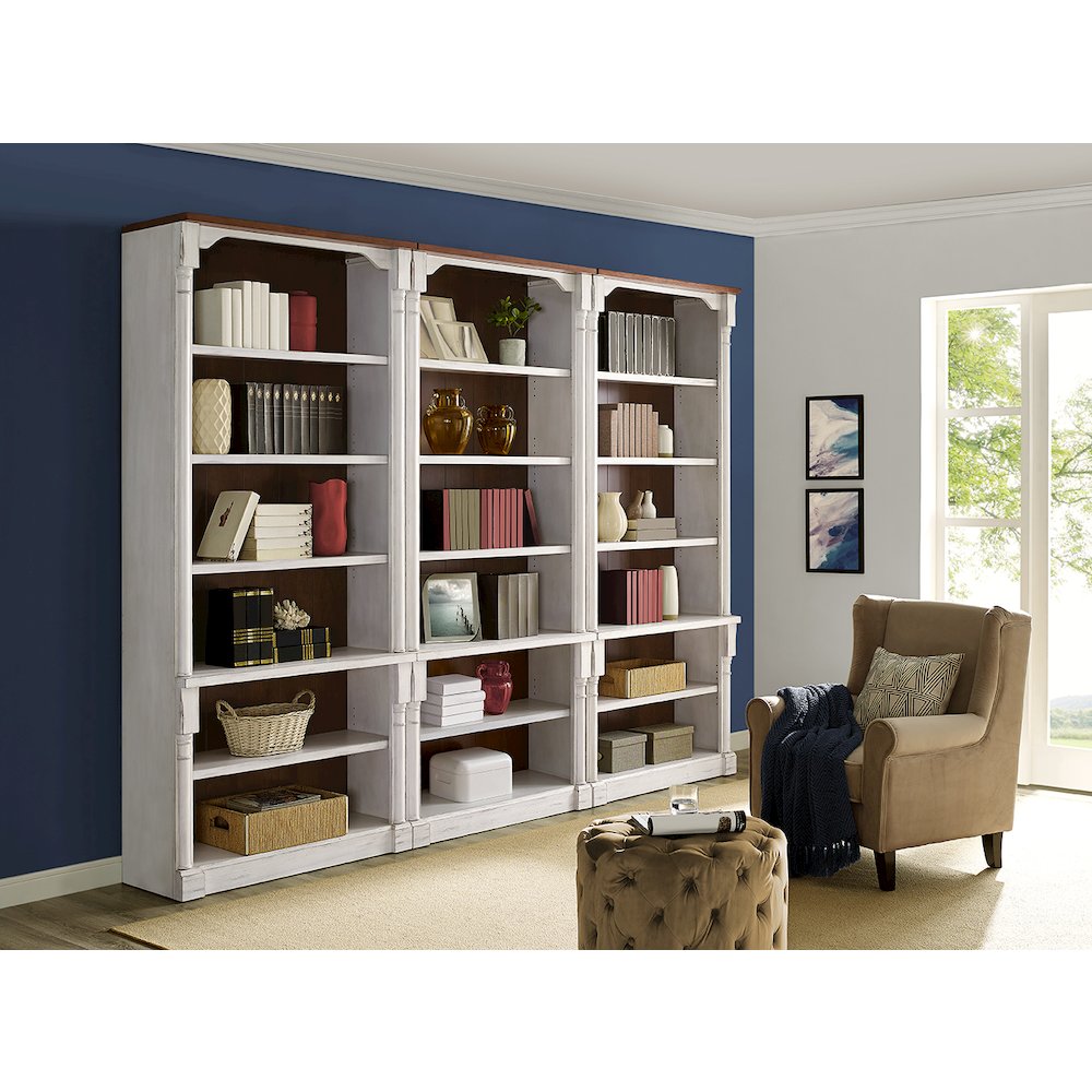 Durham Rustic Open 8' Wood Bookcase, White