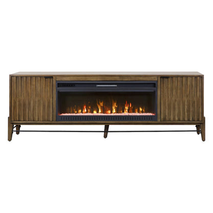 Delray 81 " Fireplace Console, Fully Assembed, Brown