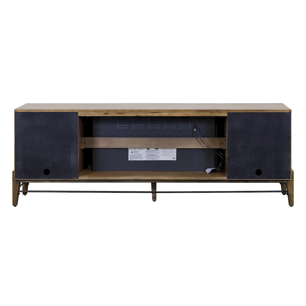 Delray 81 " Fireplace Console, Fully Assembed, Brown
