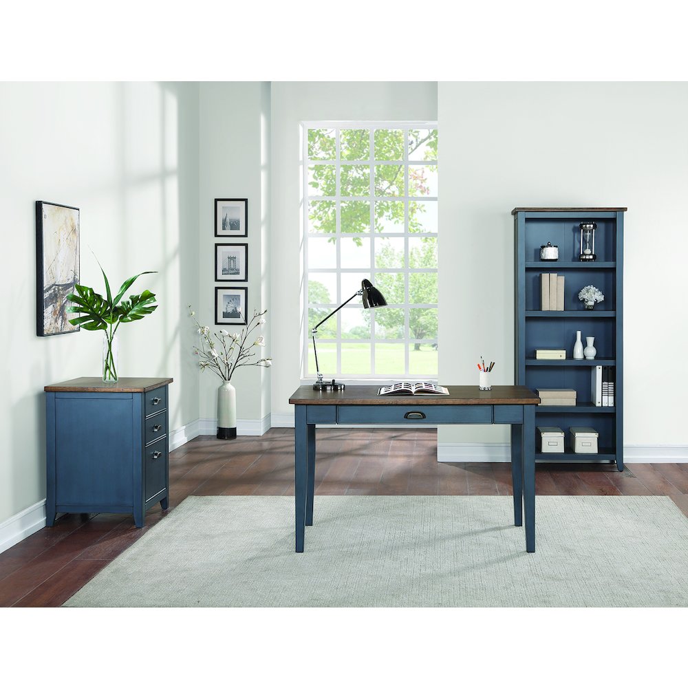 Fairmont Farmhouse Open Wood Bookcase, Blue