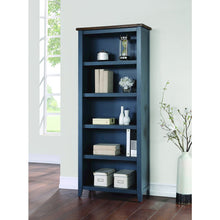 Fairmont Farmhouse Open Wood Bookcase, Blue