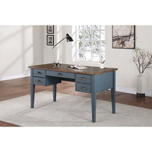 Fairmont Farmhouse Half Pedestal Executive Desk, Blue
