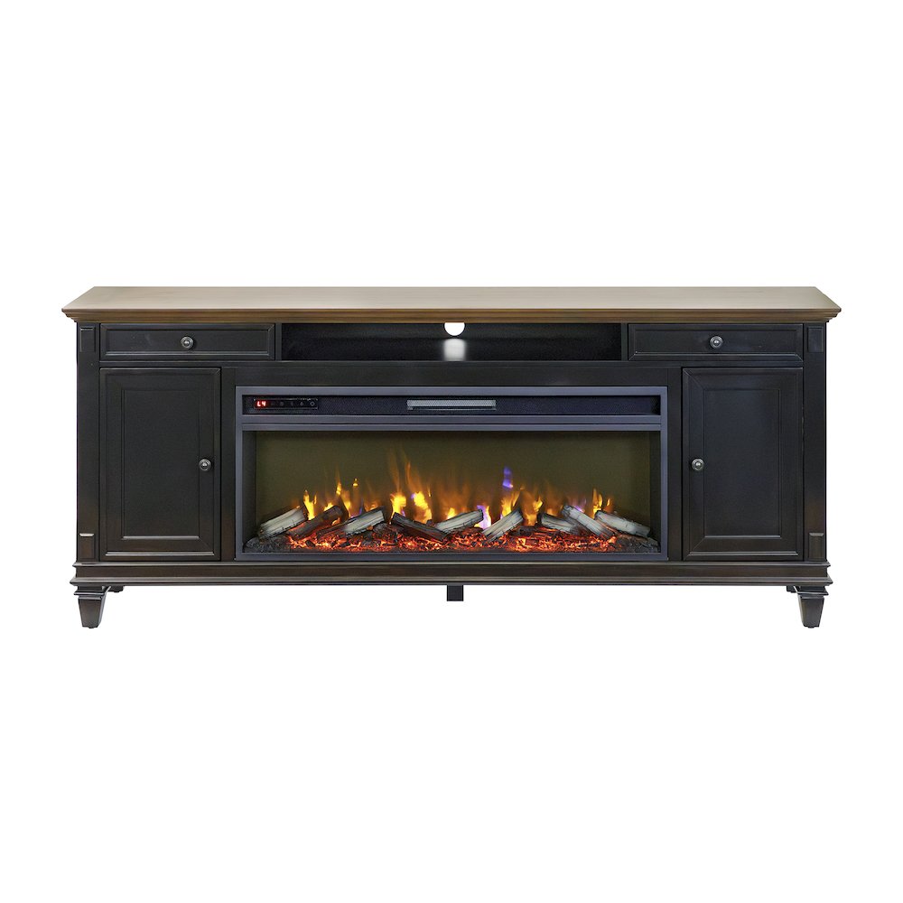 Palisades 67" Fireplace Console, Fully Assembled, Gray