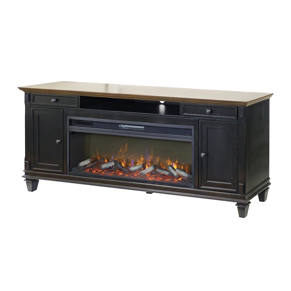 Palisades 67" Fireplace Console, Fully Assembled, Gray