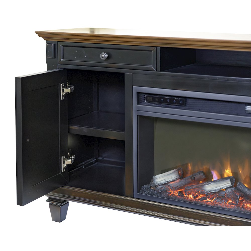 Palisades 67" Fireplace Console, Fully Assembled, Gray