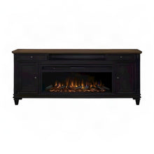 Hartford Wood Fireplace TV Stand, Fully Assembled Media Console, Black