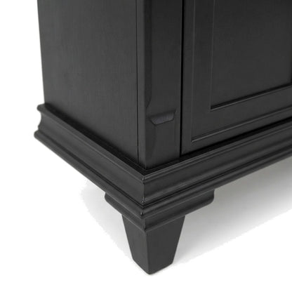 Hartford Wood Fireplace TV Stand, Fully Assembled Media Console, Black