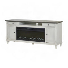 Hartford Wood Fireplace TV Stand, Fully Assembled Media Console, White