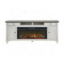 Hartford Wood Fireplace TV Stand, Fully Assembled Media Console, White