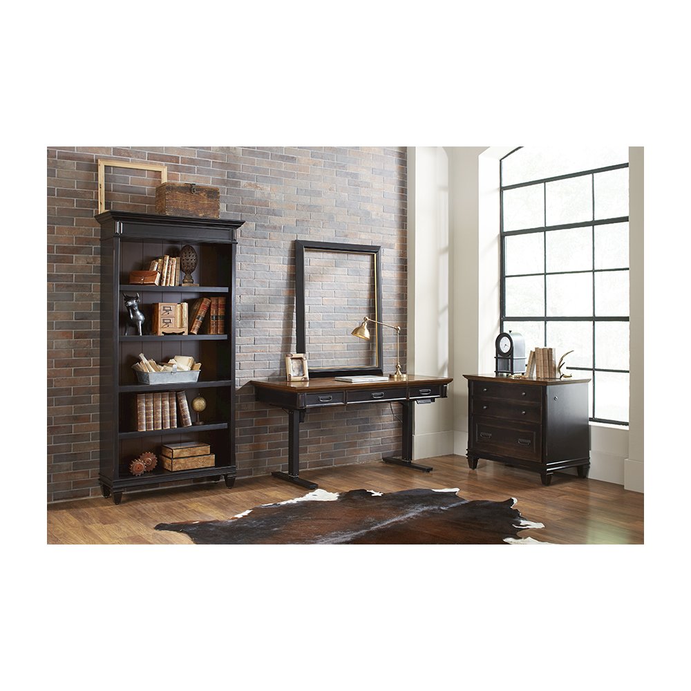 Hartford Open Wood Bookcase, Black