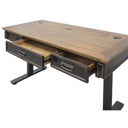 Hartford Wood Electric Sit/Stand Desk, Black