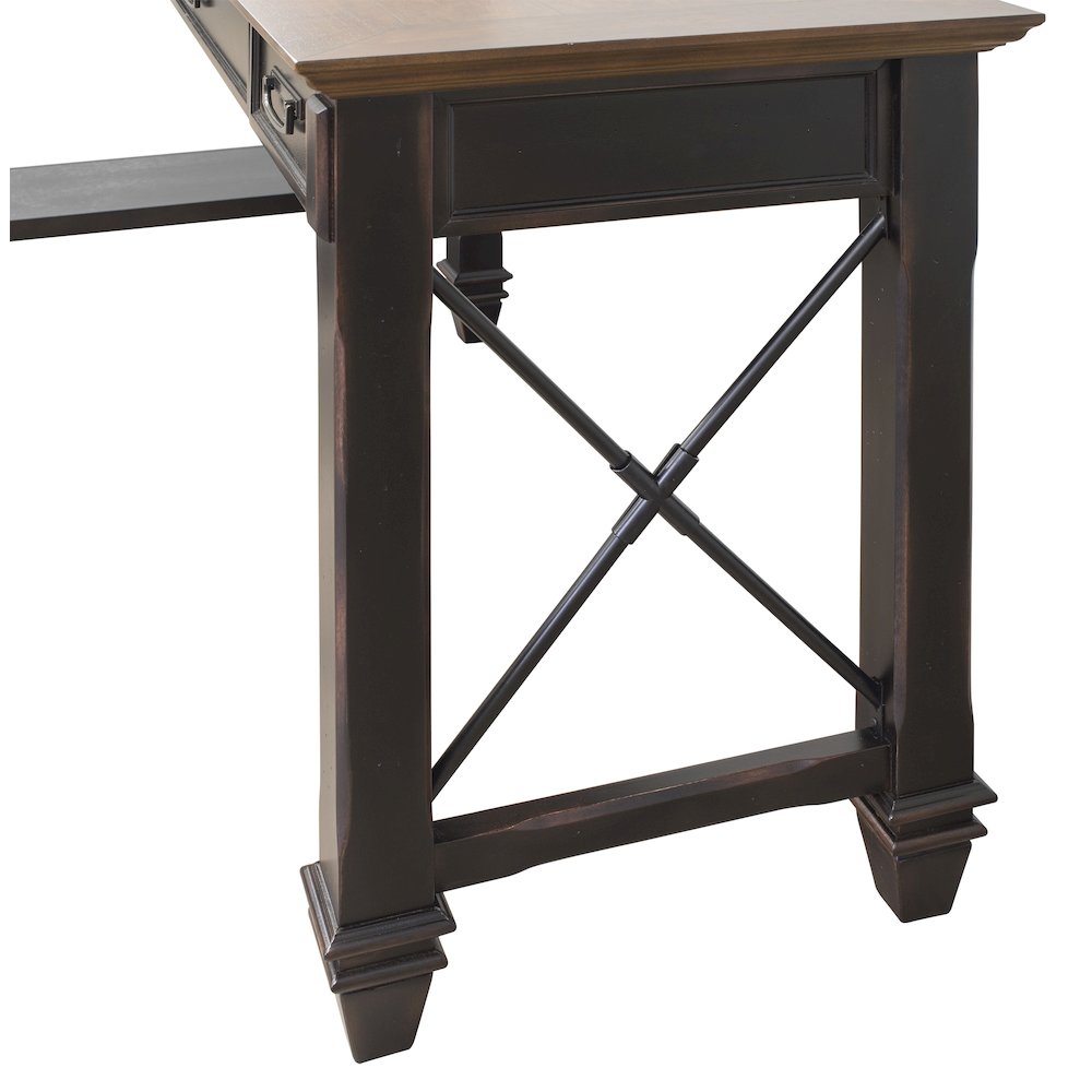 Hartford Wood Open L-Desk and Return, Writing Table and Return