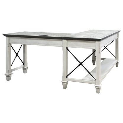 Hartford Wood Open L-Desk and Return, Writing Table and Return