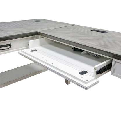 Hartford Wood Open L-Desk and Return, Writing Table and Return