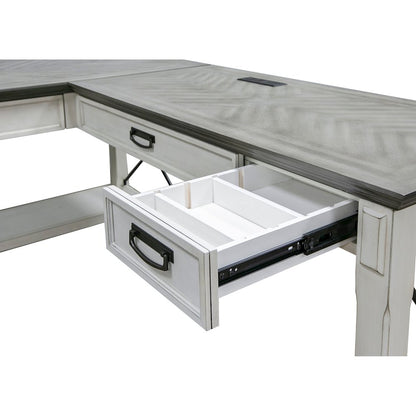Hartford Wood Open L-Desk and Return, Writing Table and Return