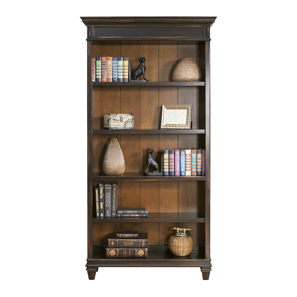 Hartford Open Wood Bookcase, Black