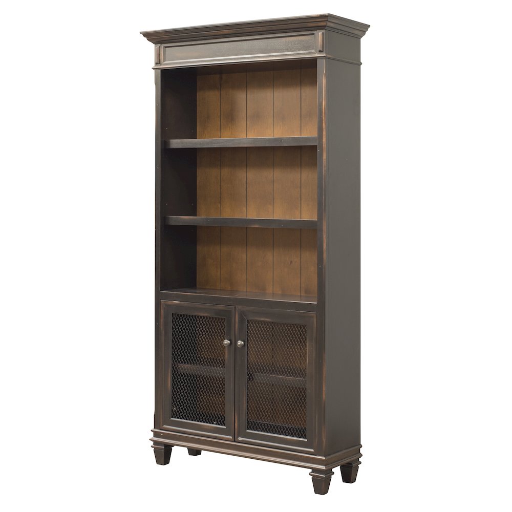 Hartford Open Wood Bookcase, Black