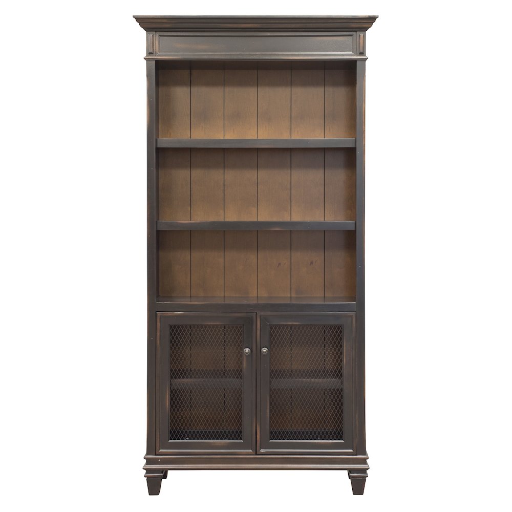 Hartford Open Wood Bookcase, Black