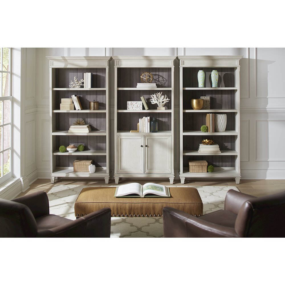 Hartford Open Wood Bookcase, White