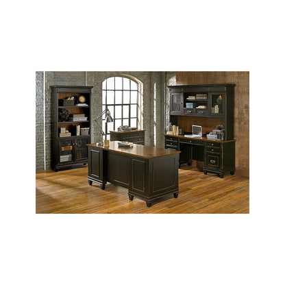 Hartford Wood Double Pedestal Desk, Black