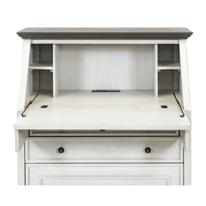 Hartford Wood Drop-Lid Secretary Desk, Fully Assembled, White